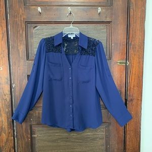 Express lacy blue portofino shirt